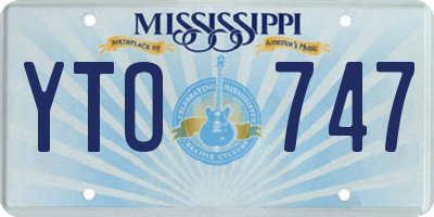 MS license plate YTO747