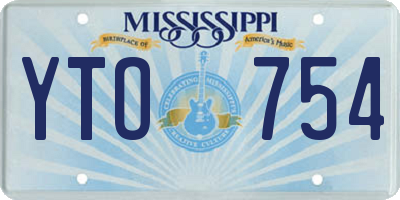 MS license plate YTO754