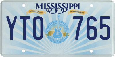 MS license plate YTO765