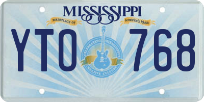 MS license plate YTO768