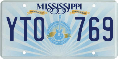 MS license plate YTO769