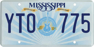 MS license plate YTO775
