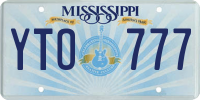 MS license plate YTO777