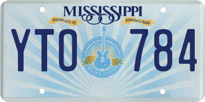 MS license plate YTO784