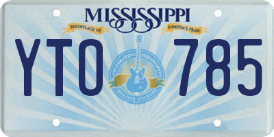 MS license plate YTO785