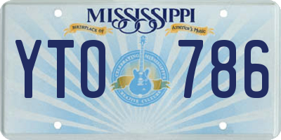 MS license plate YTO786