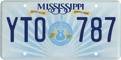 MS license plate YTO787