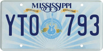 MS license plate YTO793
