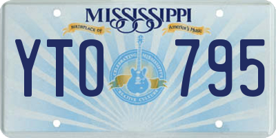 MS license plate YTO795