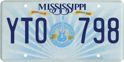 MS license plate YTO798