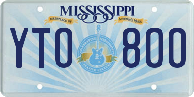 MS license plate YTO800