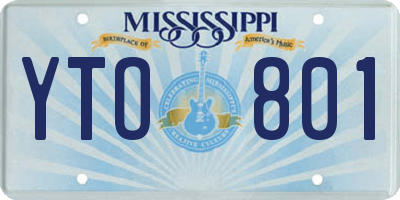 MS license plate YTO801