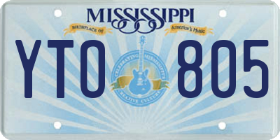 MS license plate YTO805