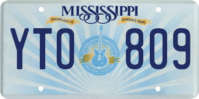 MS license plate YTO809