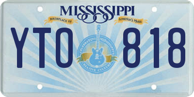 MS license plate YTO818