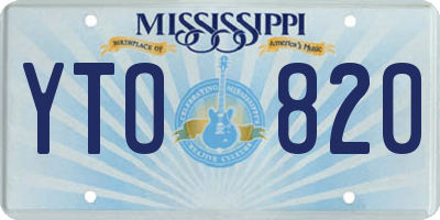 MS license plate YTO820