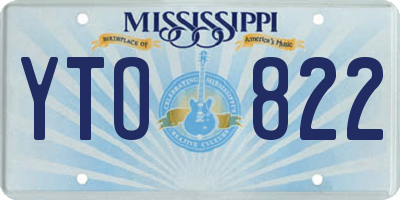 MS license plate YTO822