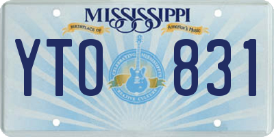 MS license plate YTO831