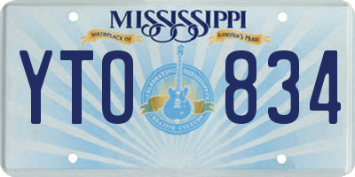 MS license plate YTO834