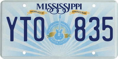 MS license plate YTO835