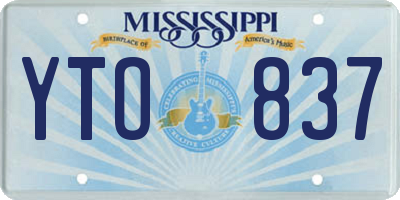 MS license plate YTO837