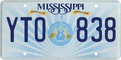 MS license plate YTO838
