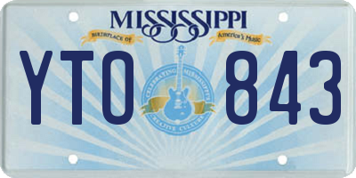 MS license plate YTO843