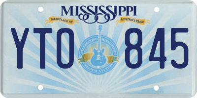 MS license plate YTO845