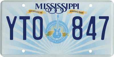 MS license plate YTO847