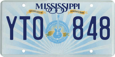 MS license plate YTO848