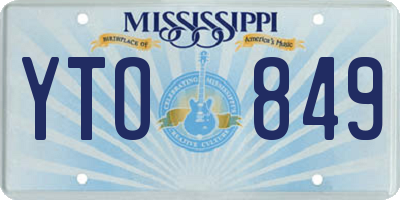 MS license plate YTO849