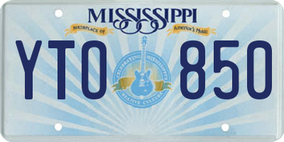 MS license plate YTO850