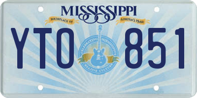 MS license plate YTO851