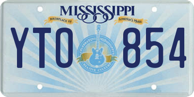 MS license plate YTO854