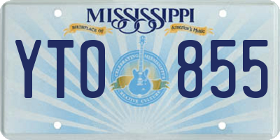 MS license plate YTO855
