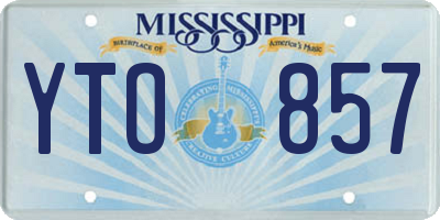 MS license plate YTO857
