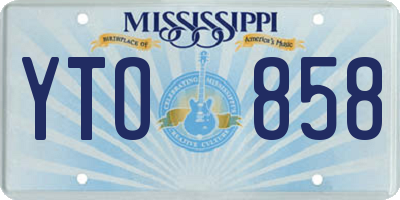MS license plate YTO858