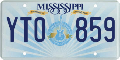MS license plate YTO859