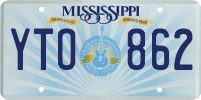 MS license plate YTO862