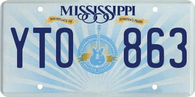MS license plate YTO863