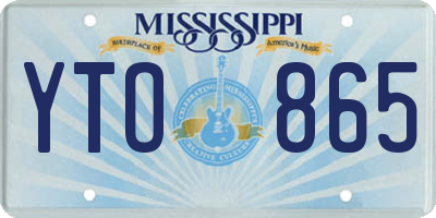 MS license plate YTO865