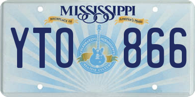 MS license plate YTO866