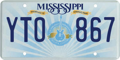 MS license plate YTO867