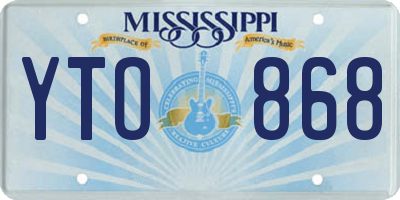 MS license plate YTO868