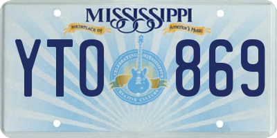 MS license plate YTO869