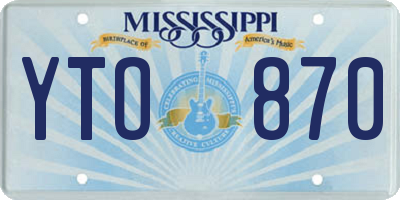 MS license plate YTO870