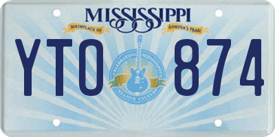 MS license plate YTO874