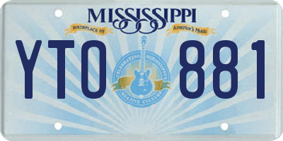 MS license plate YTO881