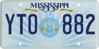 MS license plate YTO882