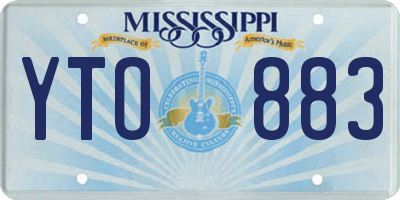MS license plate YTO883